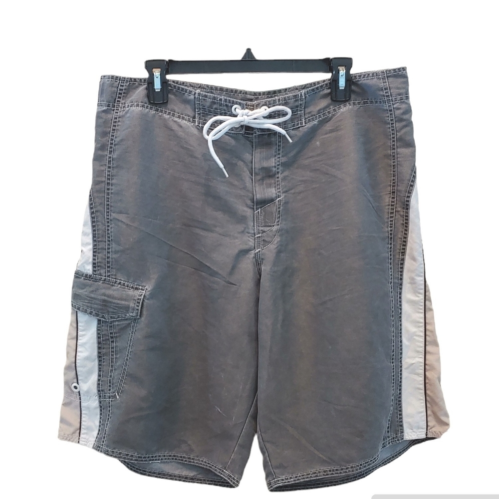 Body Glove Men's Swim summer board shorts trunks swimwear gray size 36"